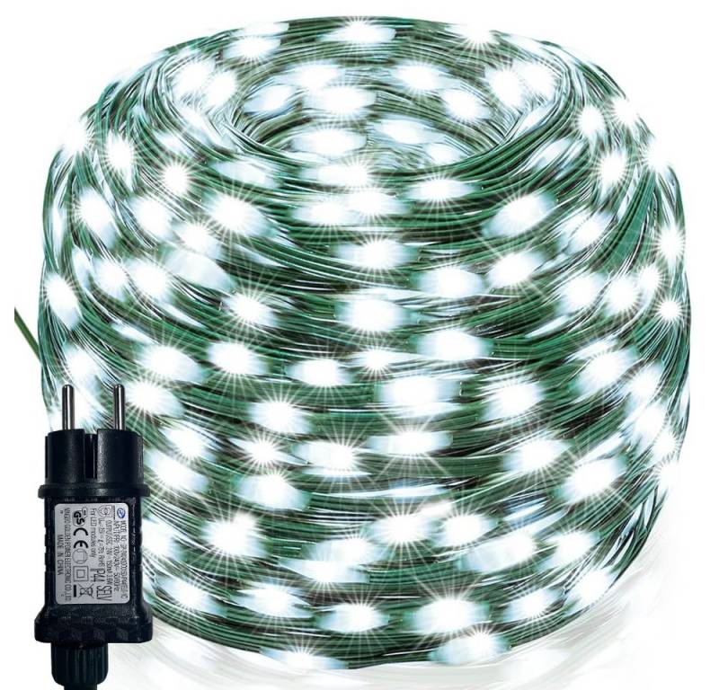 LMaxhome LED-Lichterkette 10M-100M Außen Lichterketten Wasserdicht Beleuchtung Deko Weihnachten, mit 8 Modi, Speicherfunktion, 100~800-flammig, Grünes Kabel für Garten von LMaxhome