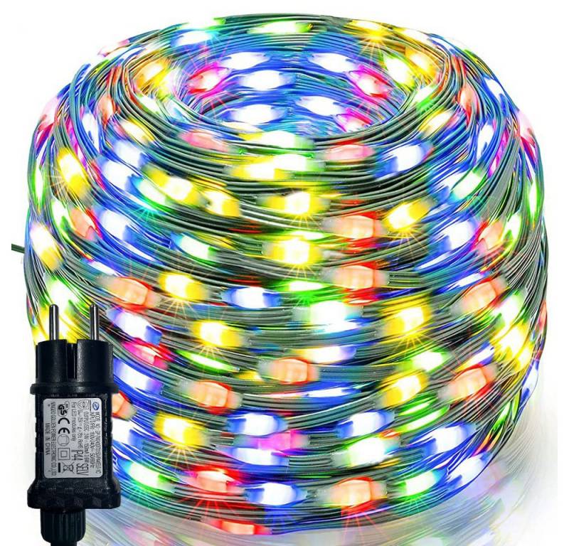 LMaxhome LED-Lichterkette 10M-100M Außen Lichterketten Wasserdicht Beleuchtung Deko Weihnachten, mit 8 Modi, Speicherfunktion, 100~800-flammig, Grünes Kabel für Garten von LMaxhome