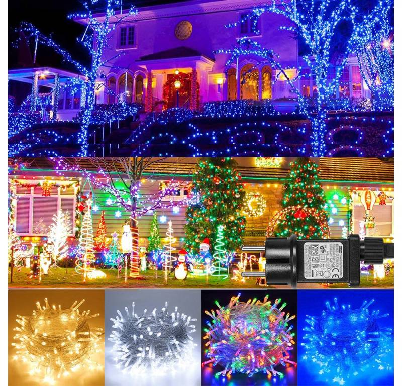 LMaxhome LED-Lichterkette 20M/50M/100M Außen Weihnachtsbaum licht Party Beleuchtung, 800-flammig, 200-800-flammig, 8 Modi, Timer&Speicherfunktion, Hochzeit Garten Deko von LMaxhome