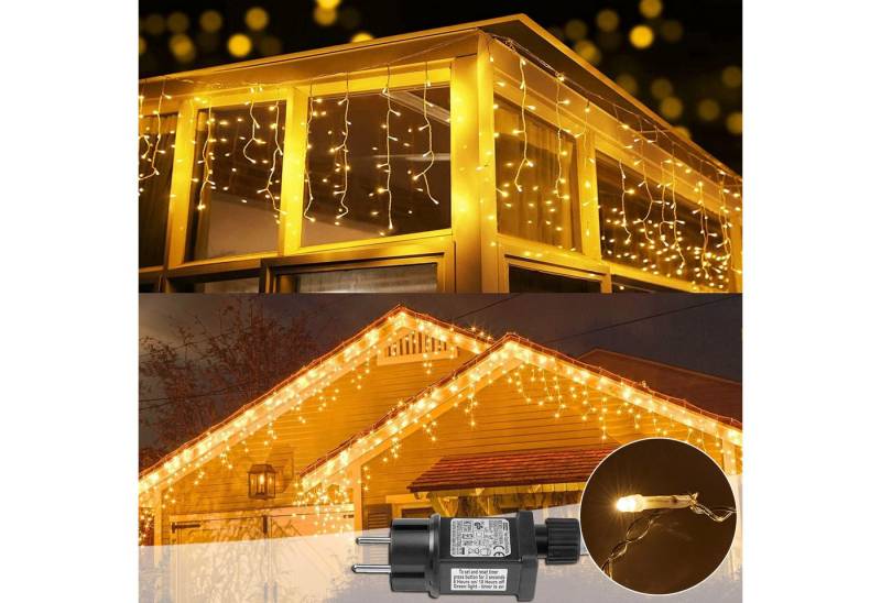 LMaxhome LED-Lichterkette Eisregen Lichterkette für Aussen Flashing Effekt Weihnacht Wasserdicht, 200-flammig, 5M/10M/15M Lichtervorhang Speicherfunktion 8 Modi Timer Warmweiß Deko LMaxhome LED-Lichterkette Eisregen Lichterkette für Aussen Flashing Effekt Weihnacht Wasserdicht, 200-flammig, 5M/10M/15M Lichtervorhang Speicherfunktion 8 Modi Timer Warmweiß Deko von LMaxhome