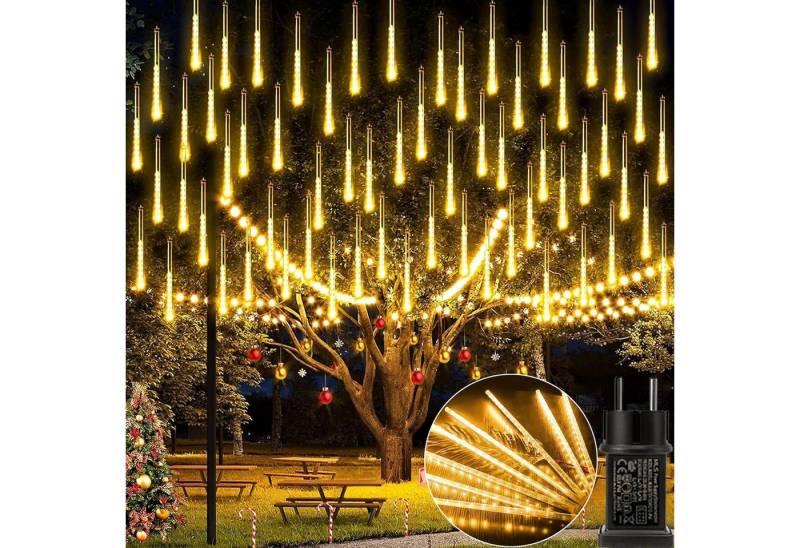 LMaxhome LED-Lichterkette Röhre Regenlichterkette Meteorschauer Weihnachtsdeko Wasserdicht Außen, 1/2/3/4 St Icicle Fallende 8 Röhren Lichterkette,5M Verlängerungskabel von LMaxhome