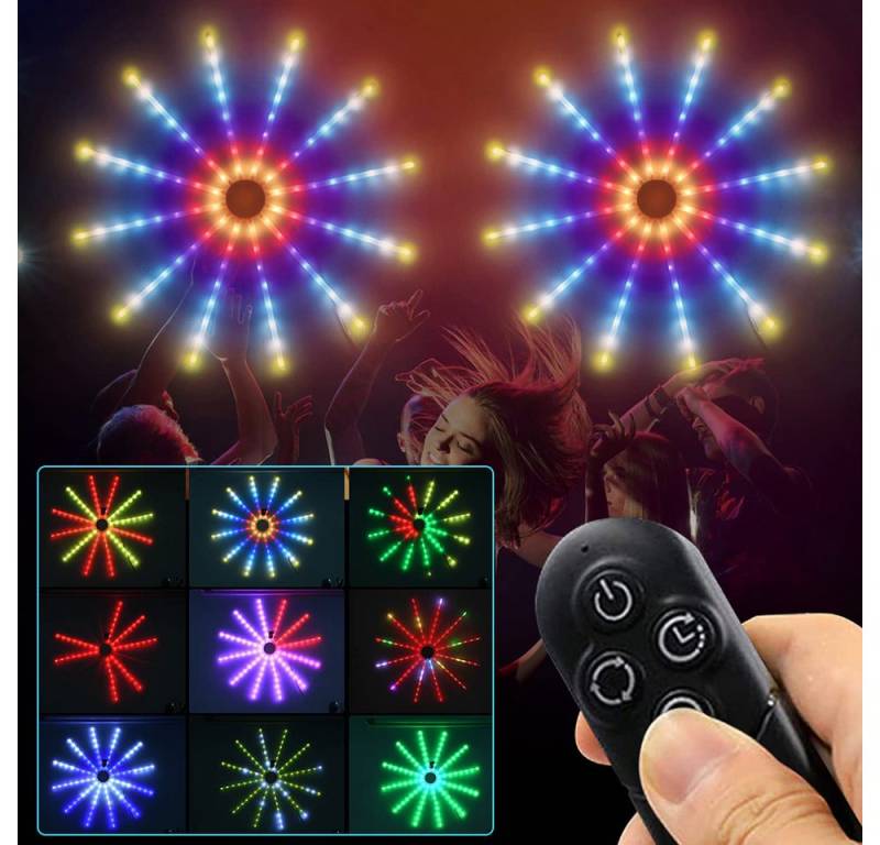 LMaxhome LED-Lichterkette Smart Feuerwerk Licht RGB Wand Hängende Party Weihnachtsdeko Streifen, 96LEDs 18 Modi Drahtlose mit Fernbedienung Timer USB Lampe LMaxhome LED-Lichterkette Smart Feuerwerk Licht RGB Wand Hängende Party Weihnachtsdeko Streifen, 96LEDs 18 Modi Drahtlose mit Fernbedienung Timer USB Lampe von LMaxhome