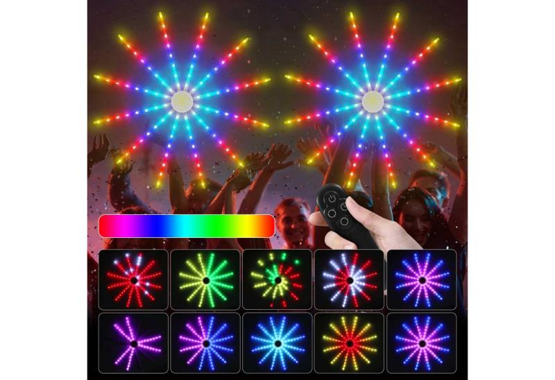LMaxhome LED-Lichterkette Smart Feuerwerk Licht RGB Wand Hängende Party Weihnachtsdeko Streifen, 96LEDs 18 Modi Drahtlose Wasserdicht mit Fernbedienung Timer USB Lampe von LMaxhome