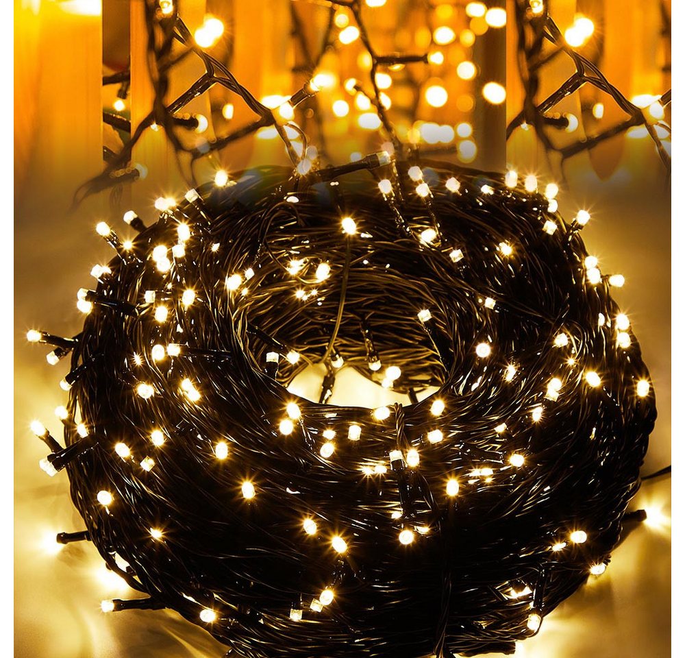 LMaxhome LED-Lichterkette Weihnachtsbeleuchtung Schwarzer Draht Wasserdicht für Innen/Außen Deko, 20/50/100M, 8Modi, Timer mit Stecker Weihnachten Party Warmweiß Garten LMaxhome LED-Lichterkette Weihnachtsbeleuchtung Schwarzer Draht Wasserdicht für Innen/Außen Deko, 20/50/100M, 8Modi, Timer mit Stecker Weihnachten Party Warmweiß Garten von LMaxhome