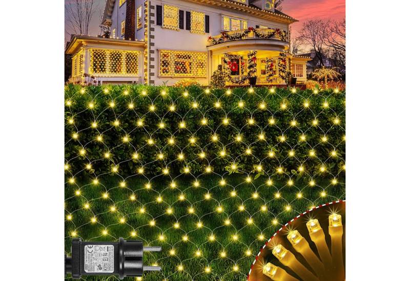 LMaxhome LED-Lichternetz Lichterkette Lichtervorhang Weihnachts Deko für Büsche Garten Zäune, 144-flammig, Mesh Lichterkette Netz mit 8 Modi Timer, 1,5x1,5m/2x2m/3x2m/6x4m LMaxhome LED-Lichternetz Lichterkette Lichtervorhang Weihnachts Deko für Büsche Garten Zäune, 144-flammig, Mesh Lichterkette Netz mit 8 Modi Timer, 1,5x1,5m/2x2m/3x2m/6x4m von LMaxhome