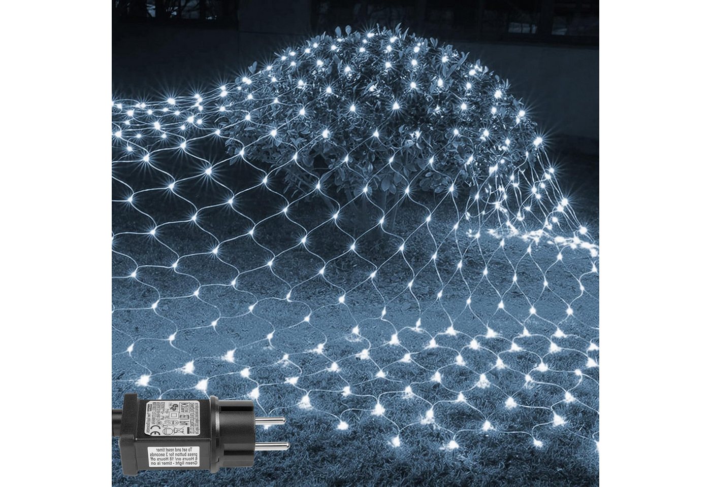 LMaxhome LED-Lichternetz Lichterkette Lichtervorhang Weihnachts Deko für Büsche Garten Zäune, 200-flammig, Mesh Lichterkette Netz mit 8 Modi Timer, 1,5x1,5m/2x2m/3x2m/6x4m LMaxhome LED-Lichternetz Lichterkette Lichtervorhang Weihnachts Deko für Büsche Garten Zäune, 200-flammig, Mesh Lichterkette Netz mit 8 Modi Timer, 1,5x1,5m/2x2m/3x2m/6x4m von LMaxhome