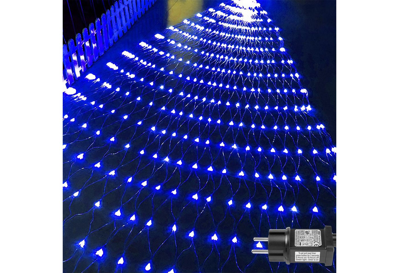 LMaxhome LED-Lichternetz Lichterkette Lichtervorhang Weihnachts Deko für Büsche Garten Zäune, 660-flammig, Mesh Lichterkette Netz mit 8 Modi Timer, 1,5x1,5m/2x2m/3x2m/6x4m LMaxhome LED-Lichternetz Lichterkette Lichtervorhang Weihnachts Deko für Büsche Garten Zäune, 660-flammig, Mesh Lichterkette Netz mit 8 Modi Timer, 1,5x1,5m/2x2m/3x2m/6x4m von LMaxhome