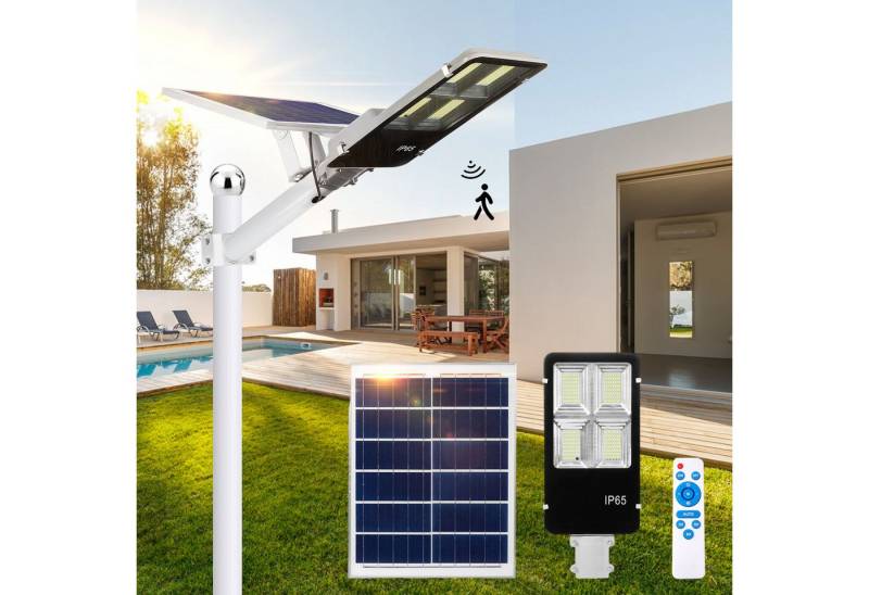LMaxhome LED Solarleuchte Straßenlaterne Tageslichtweiß mit Fernbedienung Wasserdicht für Garten, 254 LEDs, LED fest integriert, 6500K 805LEDs Solarlampen LED fest integriert 20/25W Wandleuchte Außen von LMaxhome