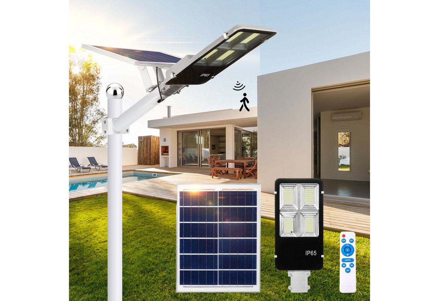 LMaxhome LED Solarleuchte Straßenlaterne Tageslichtweiß mit Fernbedienung Wasserdicht für Garten, 254 LEDs, LED fest integriert, 6500K 805LEDs Solarlampen LED fest integriert 20/25W Wandleuchte Außen LMaxhome LED Solarleuchte Straßenlaterne Tageslichtweiß mit Fernbedienung Wasserdicht für Garten, 254 LEDs, LED fest integriert, 6500K 805LEDs Solarlampen LED fest integriert 20/25W Wandleuchte Außen von LMaxhome