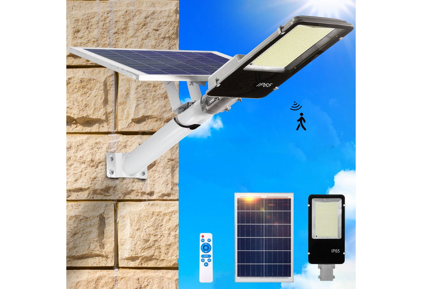 LMaxhome LED Solarleuchte Straßenlaterne Tageslichtweiß mit Fernbedienung Wasserdicht für Garten, 805 LEDs, LED fest integriert, 6500K 805LEDs Solarlampen LED fest integriert 20/25W Wandleuchte Außen LMaxhome LED Solarleuchte Straßenlaterne Tageslichtweiß mit Fernbedienung Wasserdicht für Garten, 805 LEDs, LED fest integriert, 6500K 805LEDs Solarlampen LED fest integriert 20/25W Wandleuchte Außen von LMaxhome