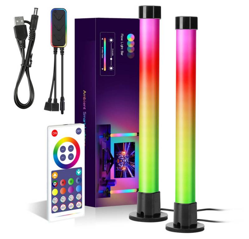 LMaxhome LED-Streifen Smart LED Stripe Lightbar RGBW Hintergrundbeleuchtung Gaming Licht TV, 2er mit Bluetooth APP Fernbedienung Dimmbar Musik Sync PC Gaming Lampe von LMaxhome