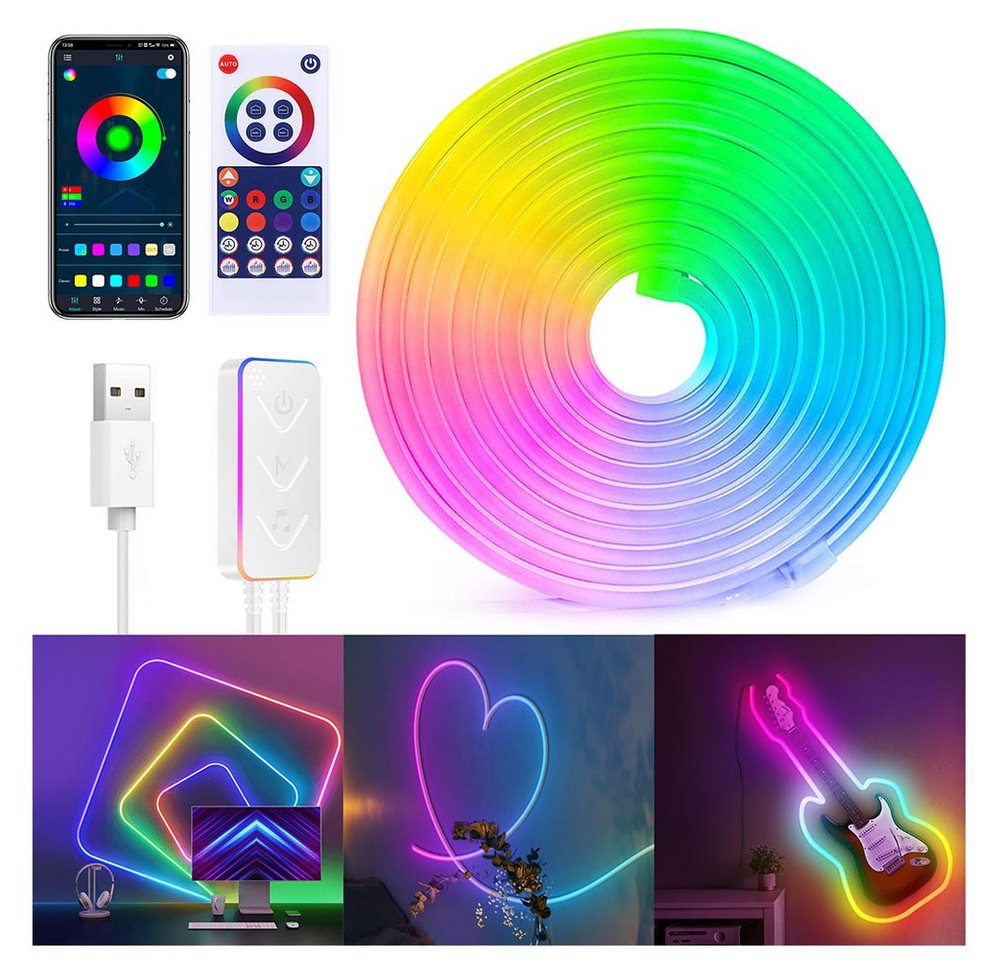 LMaxhome LED Stripe RGBIC 3M Neon LED Streifen APP Steuerung Wasserdichte Smart Lichtband, 20W, Funktioniert mit Alexa und Google Assistant, Flexibler DIY, Party LMaxhome LED Stripe RGBIC 3M Neon LED Streifen APP Steuerung Wasserdichte Smart Lichtband, 20W, Funktioniert mit Alexa und Google Assistant, Flexibler DIY, Party von LMaxhome