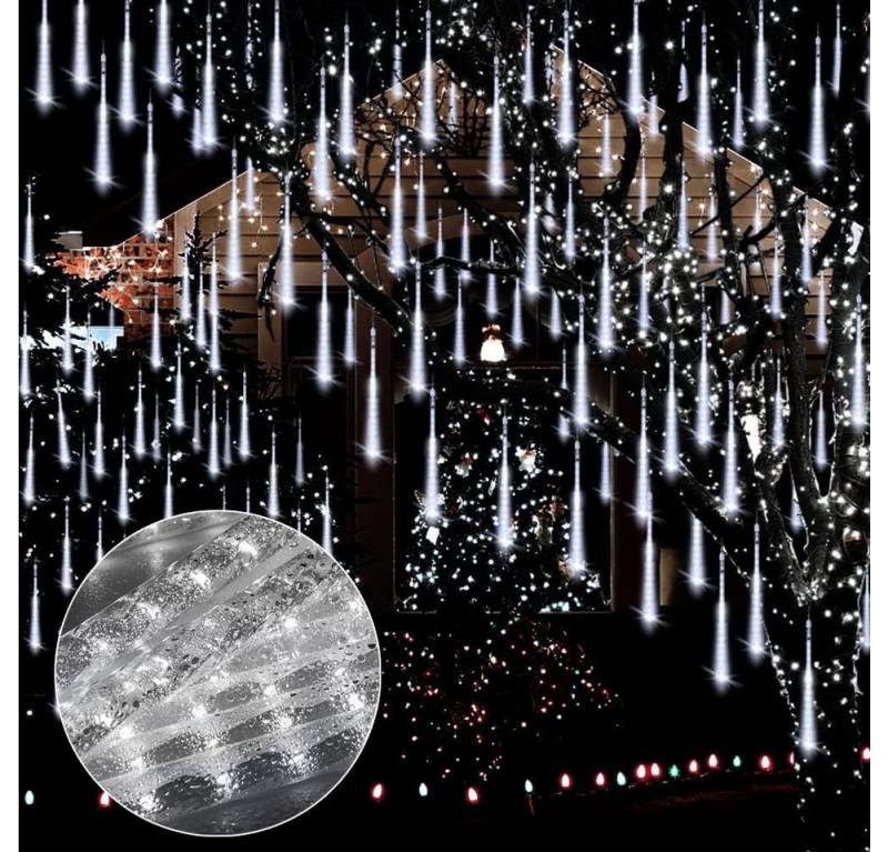 LMaxhome Lichterkette LED Weihnachtsdeko Meteorschauer Röhre Regenlichterkette Wasserdicht, 30/50CM Schlauch Außen Garten Party Weihnachtsbaum Icicle Lichterregen von LMaxhome
