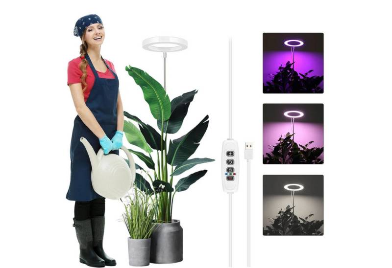 LMaxhome Pflanzenlampe 72LEDs Vollspektrum Wachstumslampe 35-155CM Höhenverstellbar Pflanzen, 9 Dimmbar Helligkeit, 3/9/12H Timer, Große Pflanzenlicht Gewächshäuser von LMaxhome