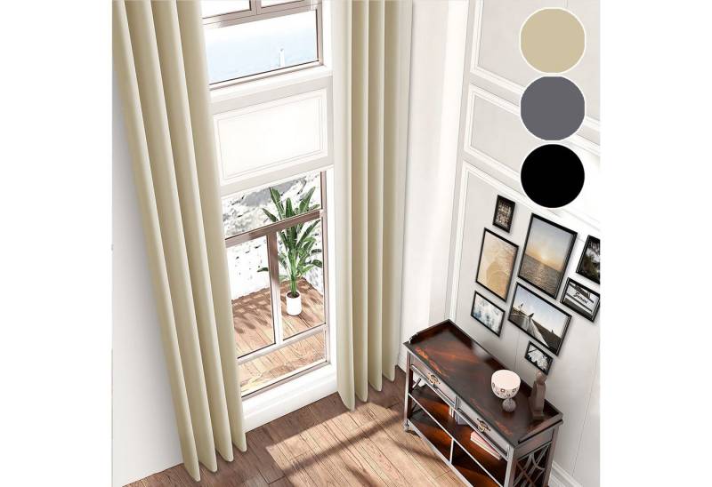 LMaxhome Verdunkelungsvorhang Extra Lange Gardine 5,4M Fenster Thermo Vorhänge Blickdich mit Ösen, (1/2 St) Thermische Isolierung abdunkelnd Wärmeschutz für Wohnzimmer von LMaxhome