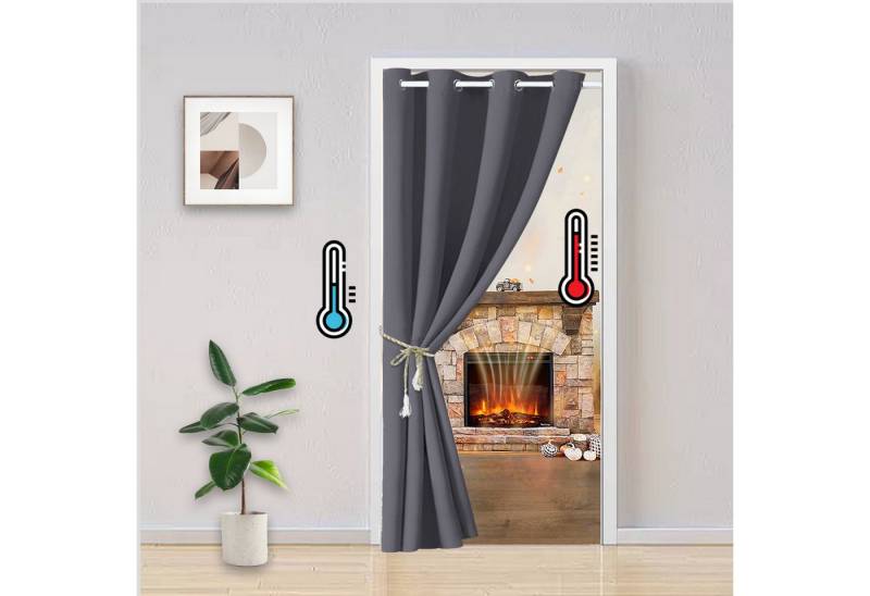 LMaxhome Verdunkelungsvorhang Gardine Blickdicht mit Ösen Türvorhänge Warm Kälteschutz Thermogardine, (1 St) Verdunkelung Abdunkelnd Wärmeisolierend für Küche Wohnzimmer von LMaxhome