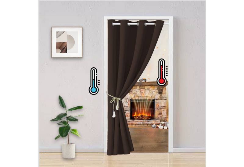 LMaxhome Verdunkelungsvorhang Gardine Blickdicht mit Ösen Türvorhänge Warm Kälteschutz Thermogardine, (1 St) Verdunkelung Abdunkelnd Wärmeisolierend für Küche Wohnzimmer von LMaxhome