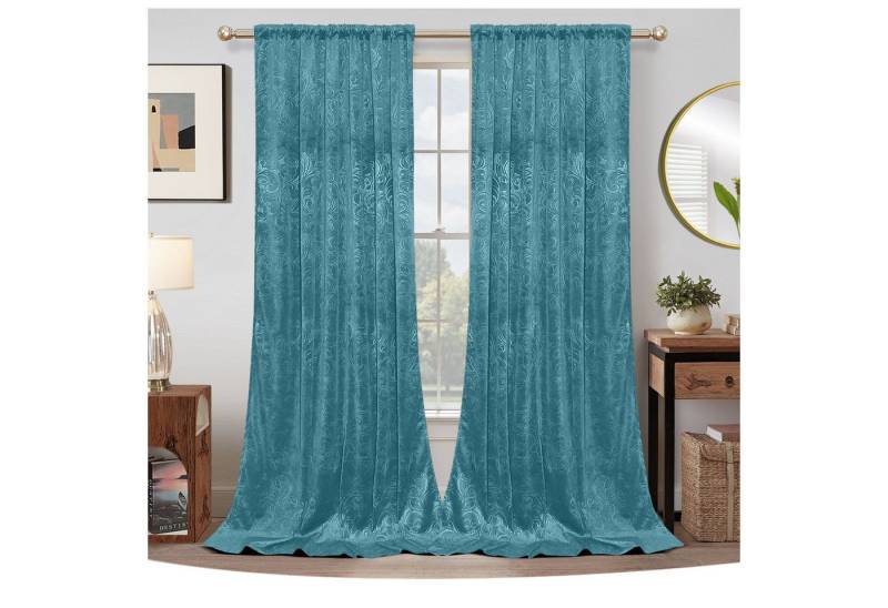 LMaxhome Verdunkelungsvorhang Zerkleinert Samt Velvet Verdickt Gardinen Winter Solide Verdunkelnd, (2 St), 290g/m², Floral Gequetscht Blickdicht Vorhang, Wohnzimmer Schlafzimmer von LMaxhome
