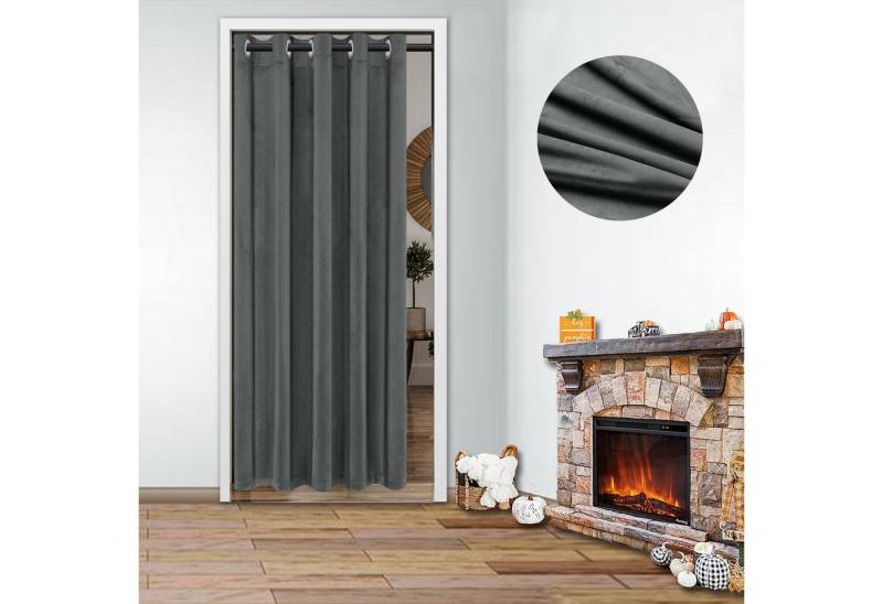 LMaxhome Vorhang Blickdicht Samt Gardinen mit Ösen Verdunkelungsvorhang für Wohnzimmer, (1 St) Modern Kälteschutz Wärmeisolierend Verdickt Türvorhänge von LMaxhome