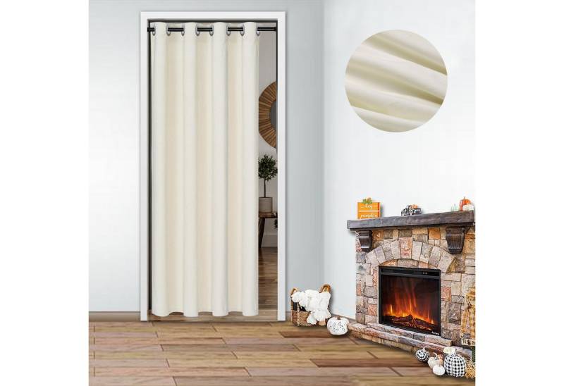 LMaxhome Vorhang Blickdicht Samt Gardinen mit Ösen Verdunkelungsvorhang für Wohnzimmer, (1 St) Modern Kälteschutz Wärmeisolierend Verdickt Türvorhänge von LMaxhome