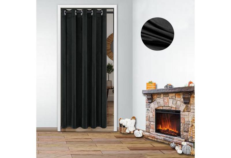 LMaxhome Vorhang Blickdicht Samt Gardinen mit Ösen Verdunkelungsvorhang für Wohnzimmer, (1 St) Modern Kälteschutz Wärmeisolierend Verdickt Türvorhänge von LMaxhome