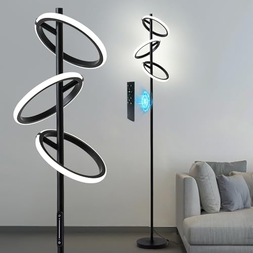 LMiSQ LED Stehlampe Wohnzimmer 170CM 36W Stehlampe Dimmbar Modern Stehlampe Leselampe| Modern deckenfluter mit fernbedienung mit 3 Farbtemperatur für Wohnzimmer, Schlafzimmer, Büro, Hotel von LMiSQ