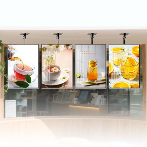 LMzythrop LED-Leuchtkasten mit Ultradünnem Rahmen 600×700mm(23.62×27.56in) Höhenverstellbar Dreh- & Neigbar Vielfältige Anzeigemodi LED Poster Screen Auffällig in Einkaufsstraßen 4pcs von LMzythrop