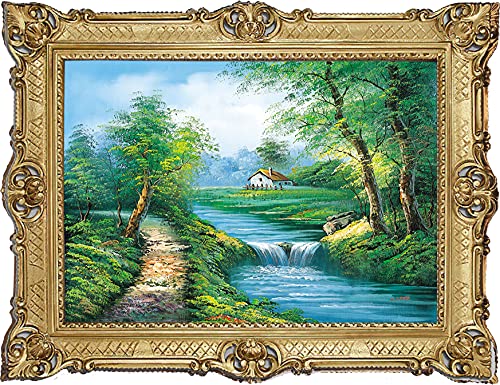 LN Wunderschönes Gemälde 90x70 cm Künstler; P. Lande * Blaues Wasser * Bild Bilder Barock Rahmen Antik Repro Renaissance 58B von LN