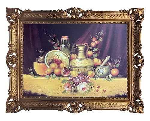 LN Wunderschönes Gemälde 90x70 cm Künstler J. Van Cleef Stillleben mit Rosen Bild Bilder Barock Rahmen Antik Repro Renaissance 58B von Ln