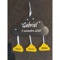 Personalisierte Wolke Geburtstafel - Babyzimmer Dekoration, Geburtsgeschenk von LN3D