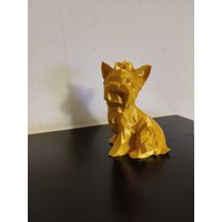 3D-Gedruckte Low-Poly-Hundefigur - Designer-Dekostatue Originelles Geschenk Für Yorkshire-Tierliebhaber von LN3D
