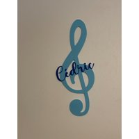 Personalisierter Violinschlüssel Im 3D-Druck - Vorname Ihrer Wahl Musik-Schlafzimmer-Dekoration Originelles Musikergeschenk von LN3D