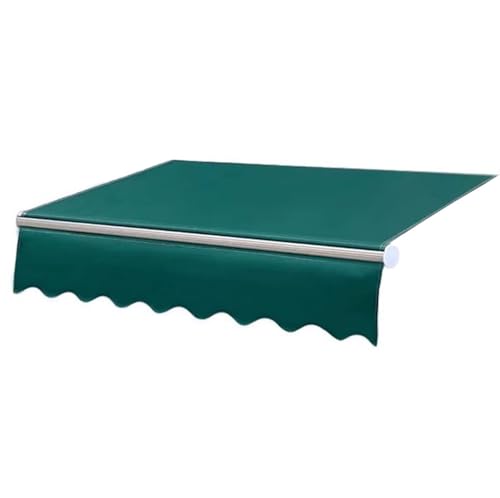 Ausziehbarer Ersatzstoff für Terrassenmarkise, wasserdicht, für den Außenbereich, Sonnenschutz, Markise, Segeltuch (ohne Rahmen) (Größe: 5 x 3 m, Farbe: Grün) von LNBHI