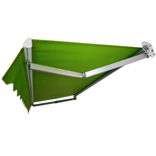 Einziehbare Markise, manuelle Fenstermarkise, Überdachung, Garten, Outdoor, Unterstand mit leichtem Aluminiumrahmen (Größe: 2 x 1,5 m, Farbe: Grün) von LNBHI