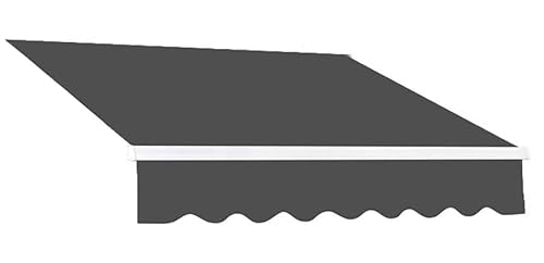 Wasserdichter Polyester-Sonnenschutz, Markisenabdeckung, einziehbar, ohne Rahmen, Größe: 4 x 1,5 m, Farbe: Dunkelgrau von LNBHI