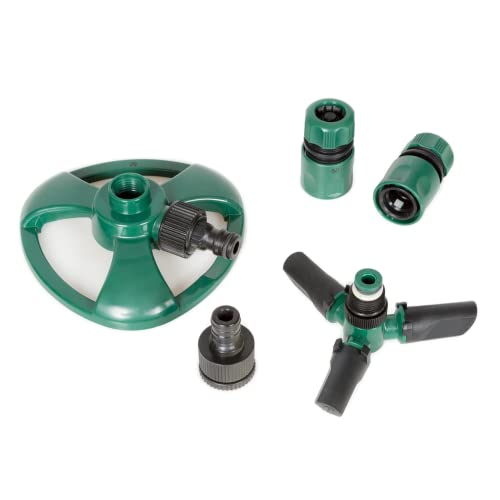 360° Rasensprenger Intervall-Rotations-Rasensprenger-Set Sprinkler Kreisregner 7-teiliges von LNEE