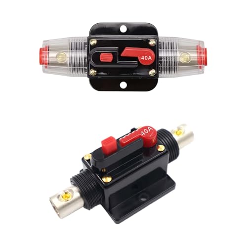 Inline Auto Leistungsschalter, Automatiksicherungshalter, Inline Auto Leistungsschalter, Sicherung KFZ Manuellen Reset Schalter, mit manueller Reset-Funktion,für Car-Audio-System-Schutz (40A) von LNGJIN