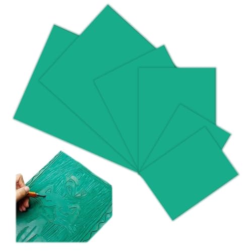 LNGJIN 6 STK Weichgummi Linoldruck Platte zum Gravieren Gummi Schnitzblöcke,Stempel Schnitzblöcke,Weichgummi Linoldruck Platte,Stempel Schnitzblöcke Linolschnitt,Linolschnitt Set für Gummi Stempel von LNGJIN