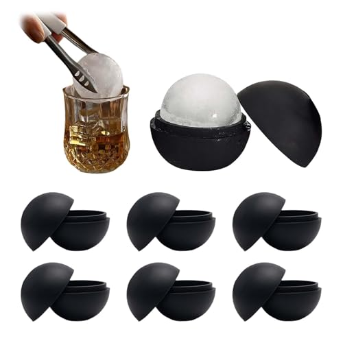 LNGJIN 6Stk Silikon Eiswürfelform, Eiskugelform Groß,Eisballmaker Sauna, Eisballmaker Rund, Silikon Eisball,Leichtes Herauslösen & Wiederverwendbar Eiswürfelformen Kugel,​für Trinkpartys,Whisky,usw von LNGJIN