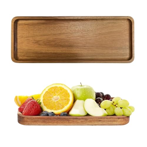 LNGJIN 29cmx10cmx1.5cm Holz Holztabletts,Dekotablett,Serviertablett,Deko Holz Tablett,Hölzerne Holztablett,Serviertablett zum Restaurant, Bar,für Käse,Sushi,Snacks (Rechteckiges) von LNGJIN