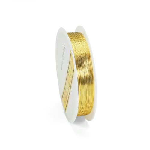 1 Rolle goldfarbener Kupferdraht 0,2/0,3/0,4/0,5/0,6/0,7/0,8/1,0 mm Perlenschnur DIY für Schmuckherstellungszubehör Großhandel-Gold-0,2 mm x 20 m von LNHBZ
