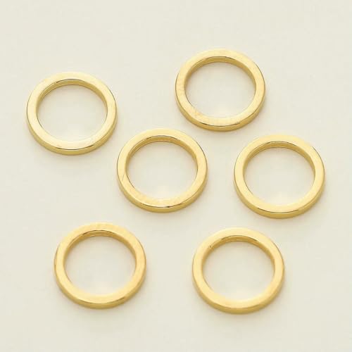 10/20 Stück/Packung, 14 Karat/18 Karat vergoldet, geschlossene Biegeringe, Spaltringe, Verbinder für Schmuck, Halsketten, Zubehör – 18 Karat Gold – 8 mm x 20 Stück von LNHBZ