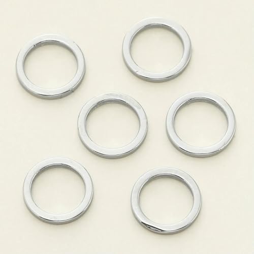 10/20 Stück/Packung 14 Karat/18 Karat vergoldete Biegeringe, Spaltringe, Verbinder für Schmuck, Halsketten, Zubehör – Platin – 6 mm x 10 Stück von LNHBZ