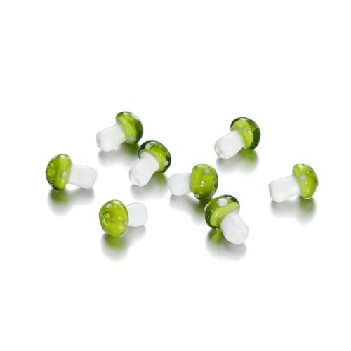 10/20 Stück bunte Glaspilzperlen, Abstandshalter, lose Perlen für Halsketten, Armbänder, Ohrringe, Schmuckherstellung, Zubehör, Großhandel, transparent, hellgrün, 11,5 x 17 mm, 20 Stück von LNHBZ