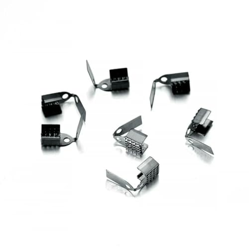 100 Stück 4/5/6 mm Metallseilverschluss Crimp-Faltkordel-Endkappe Lederclip-Anschluss für DIY-Schmuckherstellung Großhandel-Gun Black-6 mm von LNHBZ