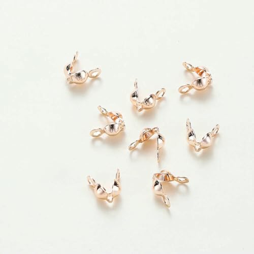 14K 18K Echtgold plattiert Doppelloch-Endverschlussperlen Offene Abdeckung Crimp-Verbindungsperlen für DIY-Schmuckherstellung Halskettenkomponente-Roségold-3,0 mm x 100 Stück 14K 18K Echtgold plattiert Doppelloch-Endverschlussperlen Offene Abdeckung Crimp-Verbindungsperlen für DIY-Schmuckherstellung Halskettenkomponente-Roségold-3,0 mm x 100 Stück von LNHBZ