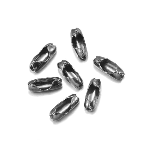 200 Stück/Los Durchmesser 1,5/2/2,4/3,2 mm Kugelkettenverbinder Verschlüsse Verbinder für DIY-Schmuckherstellung Zubehör-GunBlack-2mm von LNHBZ