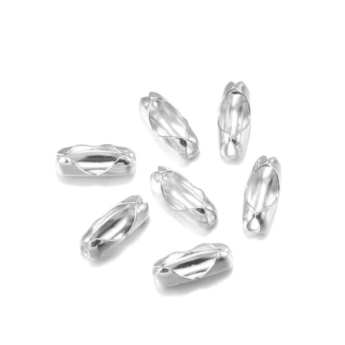 200 Stück/Los Durchmesser 1,5/2/2,4/3,2 mm Kugelkettenverbinder Verschlüsse Verbinder für DIY-Schmuckzubehör Herstellungszubehör-Silber-1,5 mm von LNHBZ