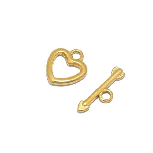 4 Sets Edelstahl-Knebelverschlüsse mit goldenen Ösen für die Herstellung von DIY-Schmuck, Halsketten, Verbindungsstücke, Verschlüsse, Armbänder, Haken, Zubehör, Gold 3 4 Sets Edelstahl-Knebelverschlüsse mit goldenen Ösen für die Herstellung von DIY-Schmuck, Halsketten, Verbindungsstücke, Verschlüsse, Armbänder, Haken, Zubehör, Gold 3 von LNHBZ