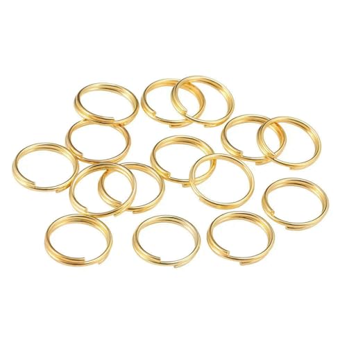 50–200 Stück/Los 4–20 mm offene Biegeringe, Doppelschlaufen, Spaltringe, Verbinder für DIY-Schmuckherstellung, Zubehör – Gold – 5 mm x 200 Stück von LNHBZ